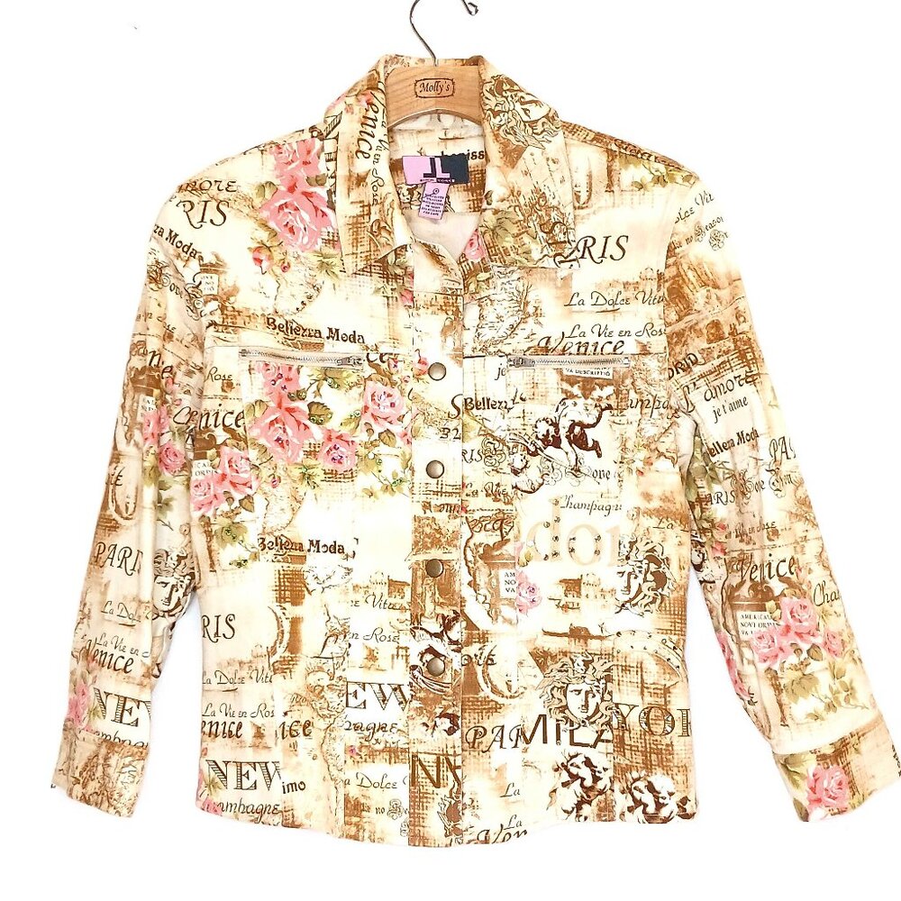 New York Patterned Rhinestone Jacket - image 1